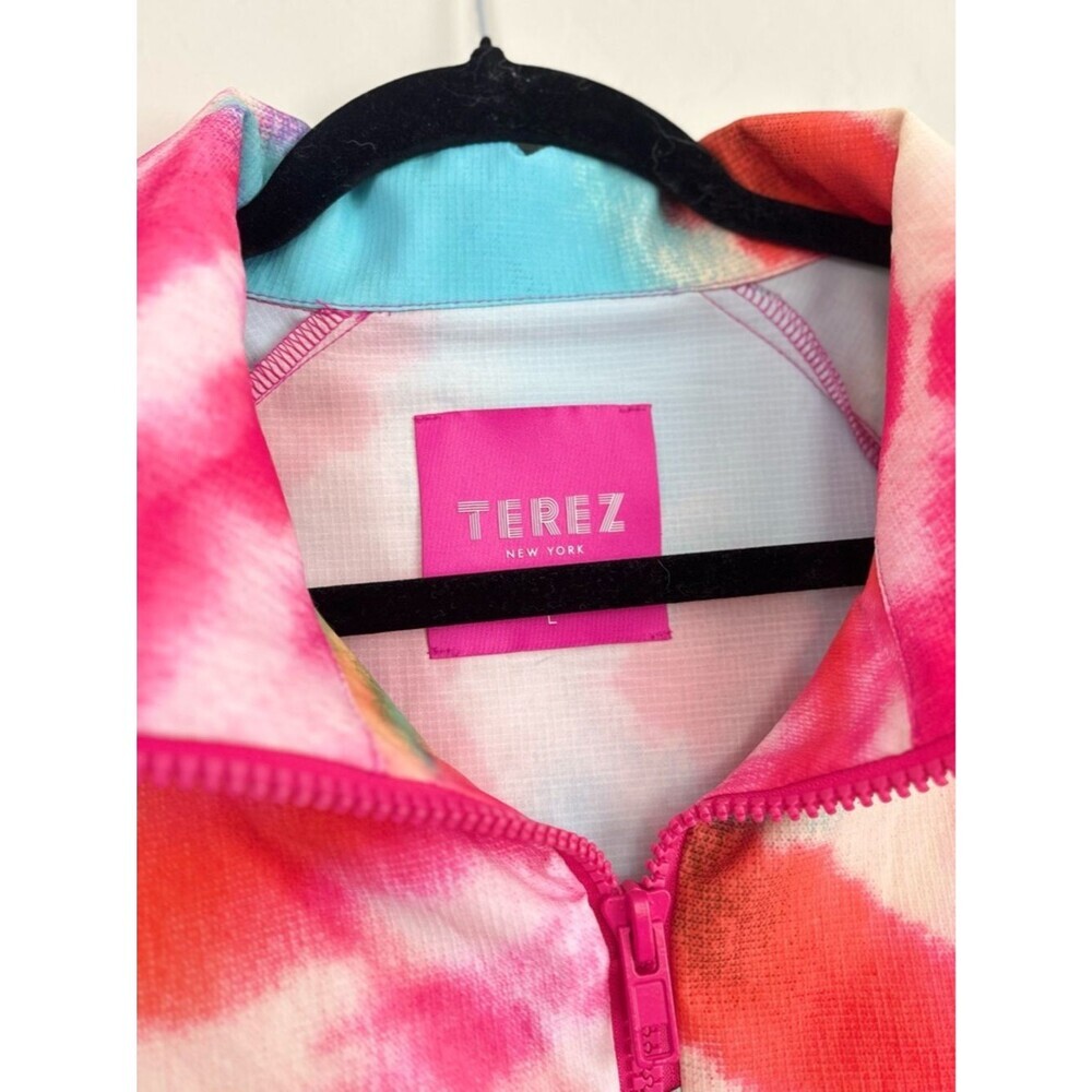 Terez Totally Tie Dye Ripstop Half Quarter Zip Windbreaker Jacket 80s Large - Picture 4 of 8
